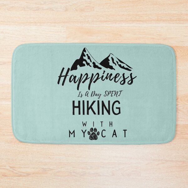 Item preview, Happiness Is A Day Spent Hiking With My Cat,funy quote for hiker ,cat ,lover designed and sold by ourpretty.
