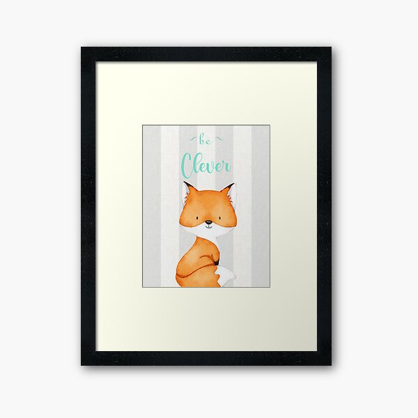 Aperçu de l'œuvre Soyez intelligent | Art de la pépinière | Déco chambre enfant | Renard | Cadeau parfait pour les enfants créée et vendue par SmileFactoryWD.