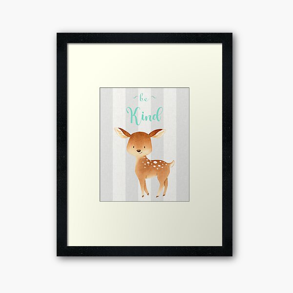 Aperçu de l'œuvre Soyez gentil | Art de la pépinière | Déco chambre enfant | Cerf | Cadeau parfait pour les enfants créée et vendue par SmileFactoryWD.
