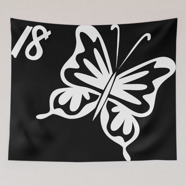 Item preview, Butterfly with the number 18 designed and sold by aminz4.