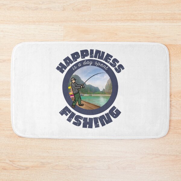 Item preview, Happiness is a day spent fishing with rod. designed and sold by JockArts.