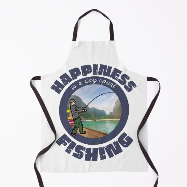 Item preview, Happiness is a day spent fishing with rod. designed and sold by JockArts.