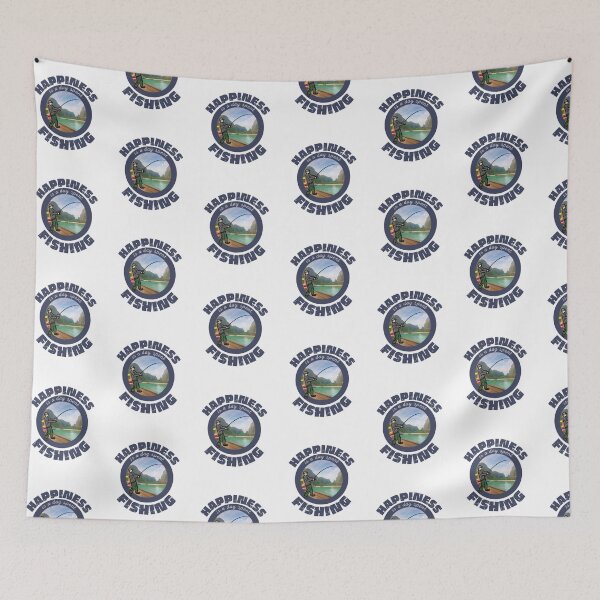Item preview, Happiness is a day spent fishing with rod. designed and sold by JockArts.