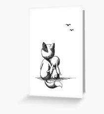 Fox and a rabbit Greeting Card