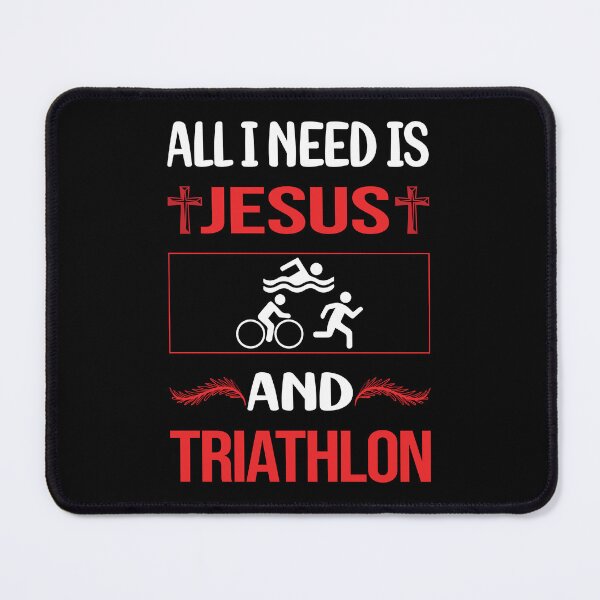 Item preview, Funny Jesus Triathlon Triathlete designed and sold by SunnyShop123.