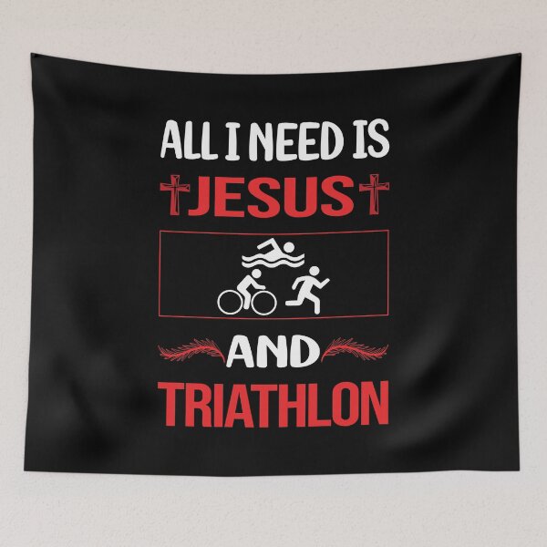 Item preview, Funny Jesus Triathlon Triathlete designed and sold by SunnyShop123.