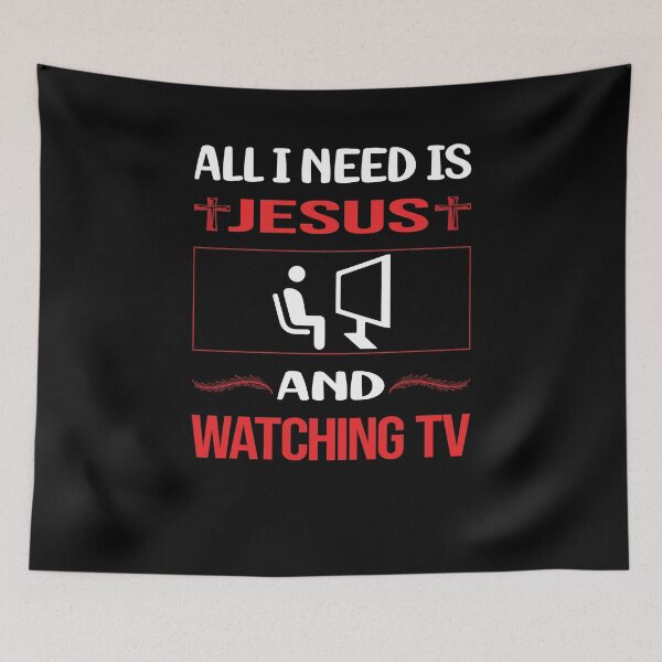 Item preview, Funny Jesus Watching TV designed and sold by SunnyShop123.
