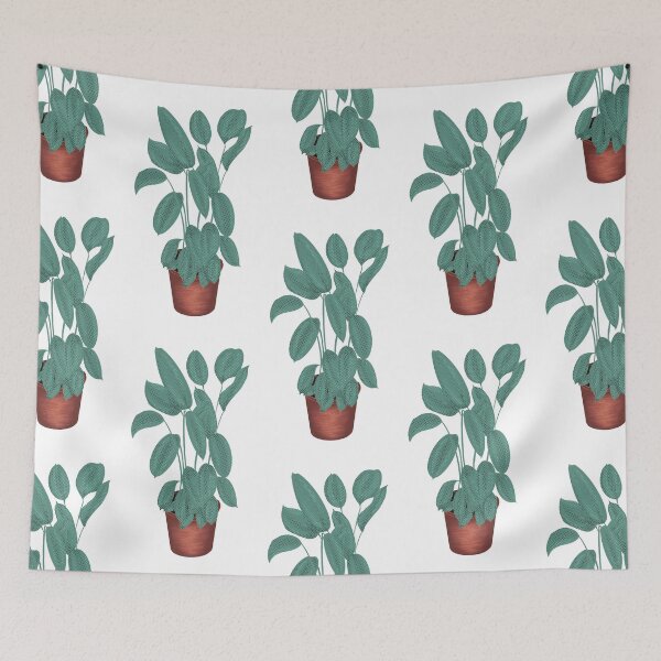 Item preview, Cute potted rubber tree plant - ficus botanical design designed and sold by Balsamista-art.