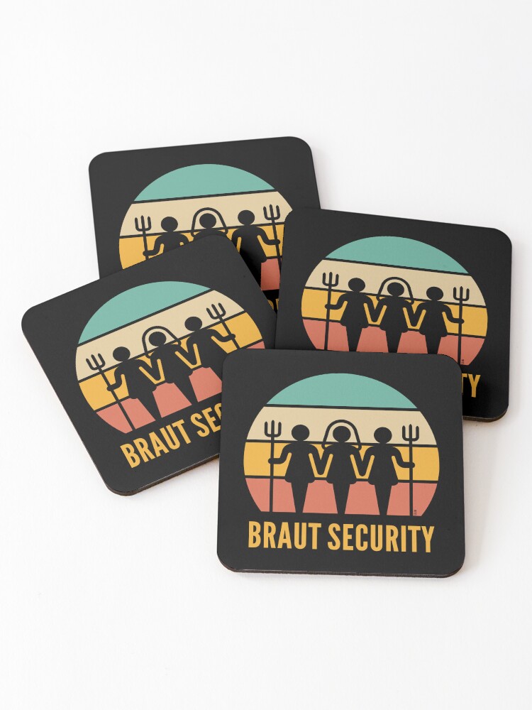 Thumbnail 1 of 5, Coasters (Set of 4), Braut Security (Hen Party / Sunset) designed and sold by Roderix.
