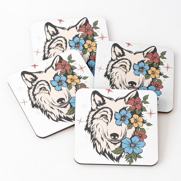 Item preview, Wolf with flowers designed and sold by Tanuja  Sharma.