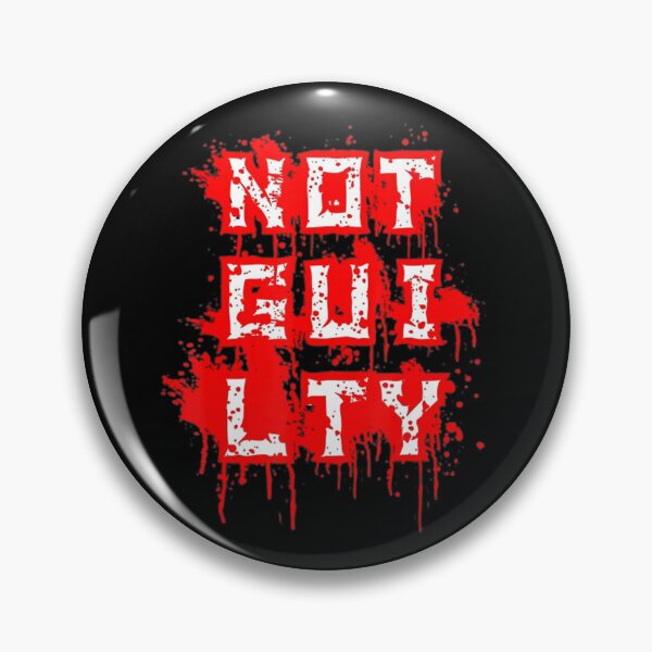 Item preview, Not Guilty Red And White Text designed and sold by KidGiftChoice.