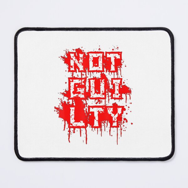 Item preview, Not Guilty Red And White Text designed and sold by KidGiftChoice.