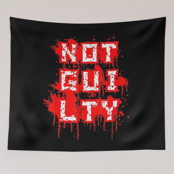 Item preview, Not Guilty Red And White Text designed and sold by KidGiftChoice.