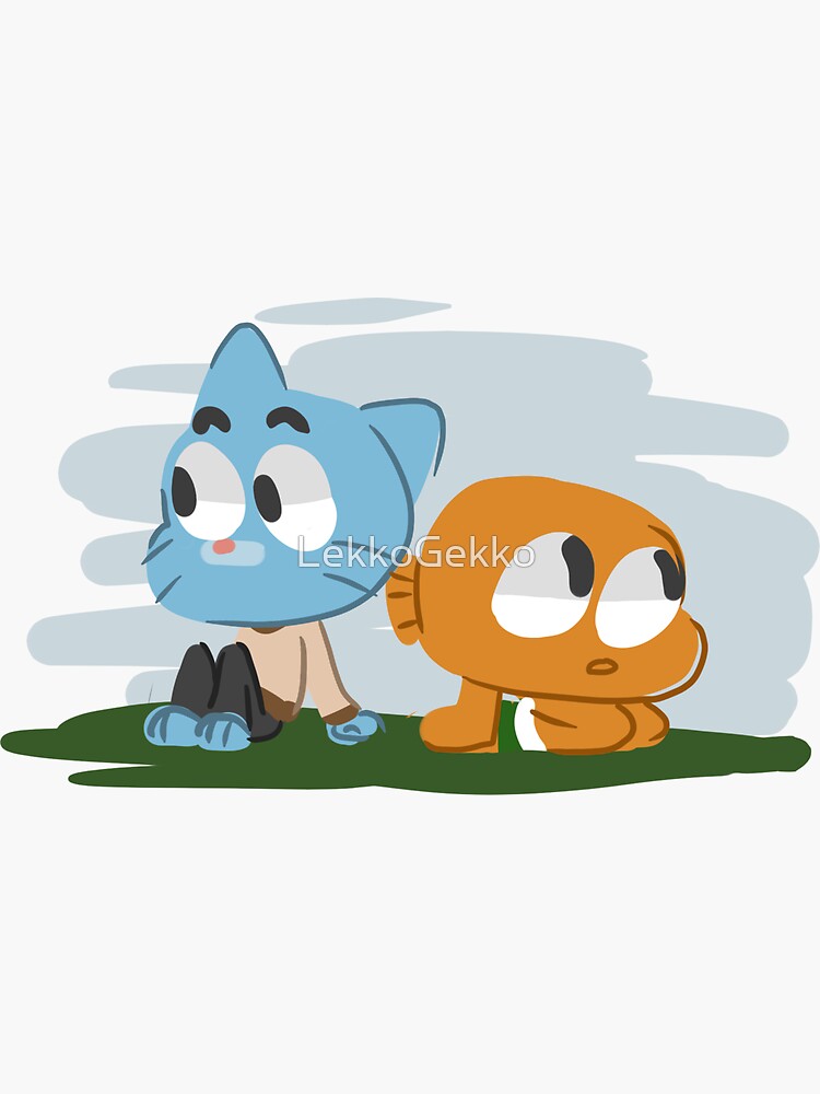 The amazing world of Gumball, Gumball and Darwin, What the what  Sticker  for Sale by karamram