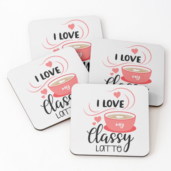 Item preview, I Love My Classy Latter -  Slogan Text Handwritten with Hearts & Cup designed and sold by WearWolfDesigns.