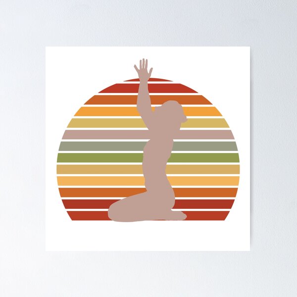 yoga at sunset Poster
