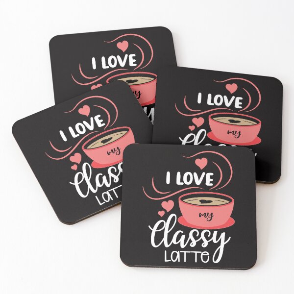 Item preview, I Love My Classy Latter -  Slogan Text Handwritten with Hearts & Cup White designed and sold by WearWolfDesigns.