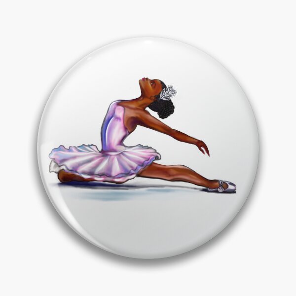 Item preview, African American  ballerina -#005 - brown skin ballerina in lavender purple tutu  designed and sold by Artonmytee.