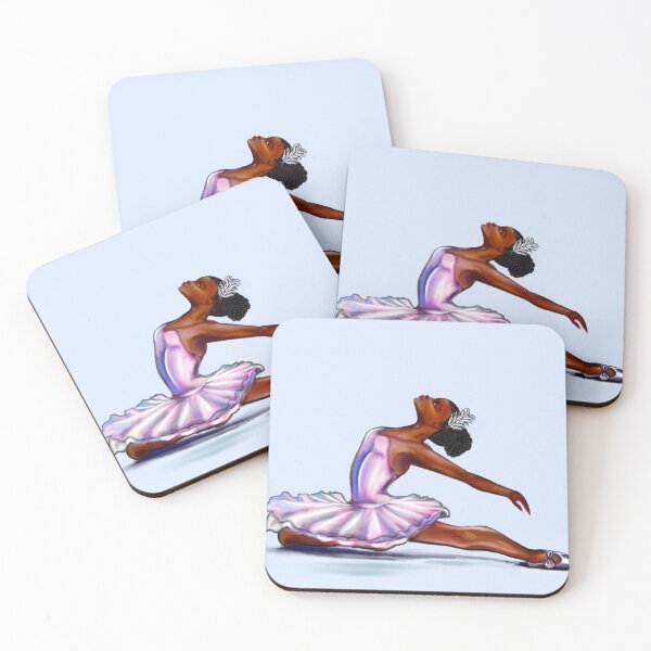 Item preview, African American  ballerina -#005 - brown skin ballerina in lavender purple tutu  designed and sold by Artonmytee.