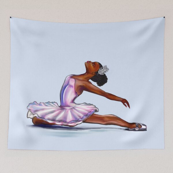 Item preview, African American  ballerina -#005 - brown skin ballerina in lavender purple tutu  designed and sold by Artonmytee.