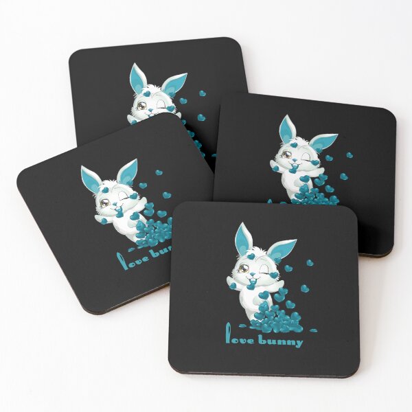 Item preview, Love Bunny (Turquoise on Black) designed and sold by PawsitiveMum.
