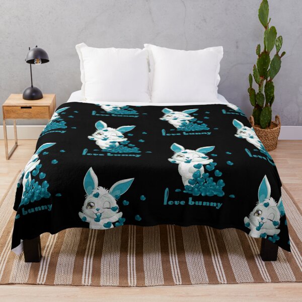 Item preview, Love Bunny (Turquoise on Black) designed and sold by PawsitiveMum.