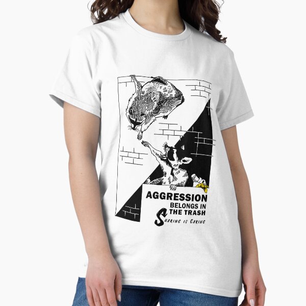 Item preview, AGGRESSION BELONGS IN THE TRASH designed and sold by raccdaily.