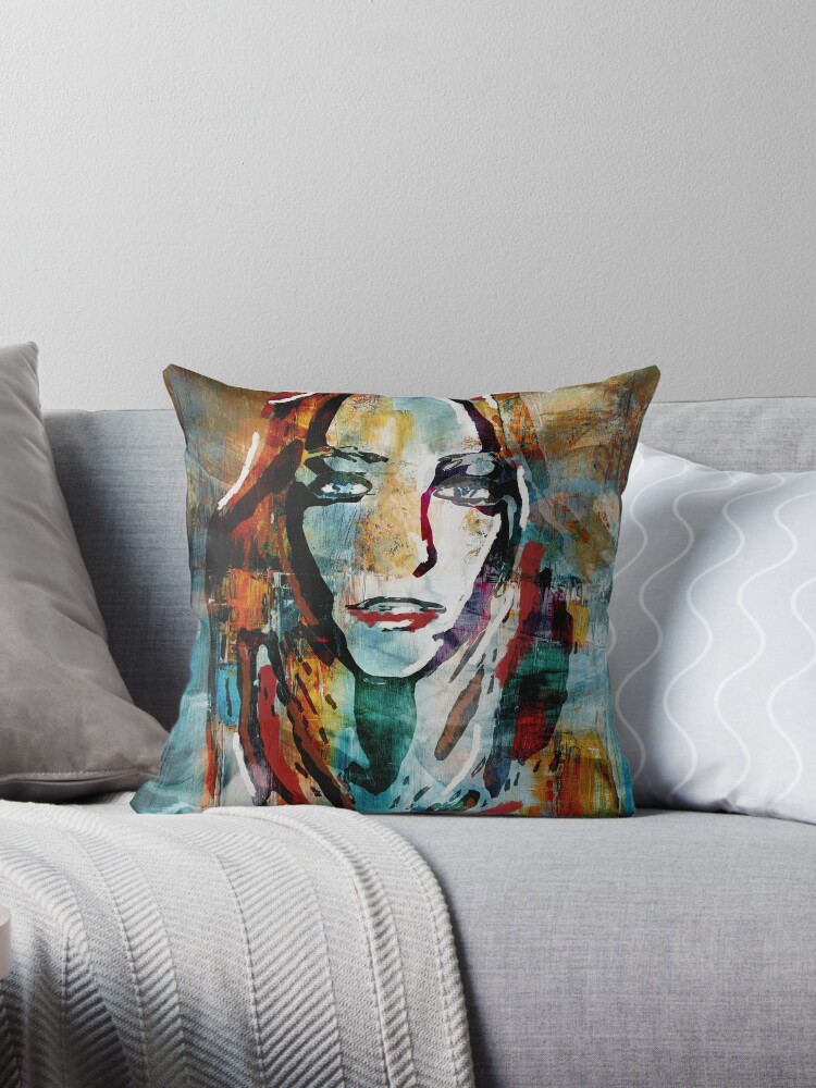 Man Face  Throw Pillow for Sale by Needlessworks