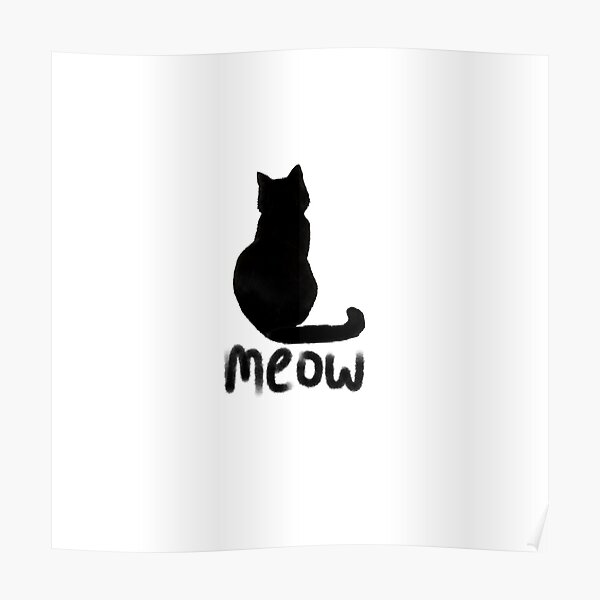 Cute Black Cat Poster For Sale By Medzi2 Redbubble 7927