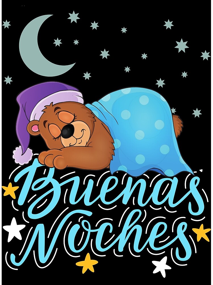 Buenas Noches Oso Durmiendo Animado, Goodnight Sleeping Bear | Greeting Card