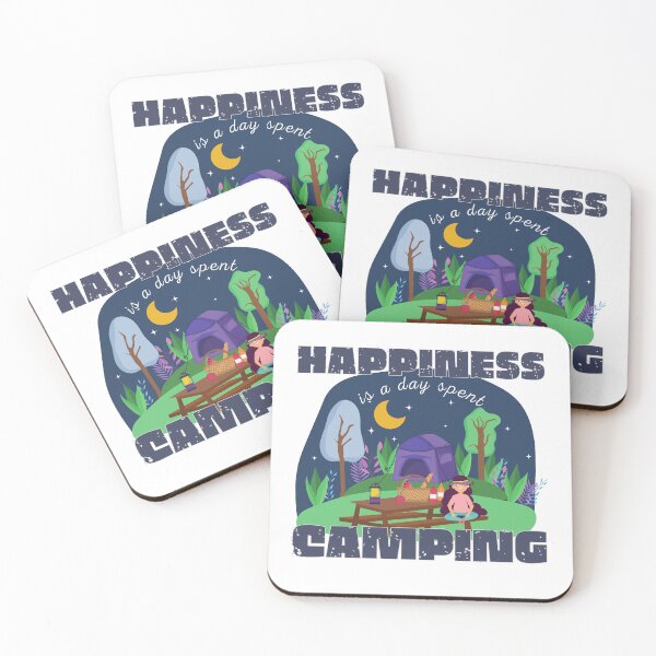 Item preview, Happiness is a day spent camping. designed and sold by JockArts.