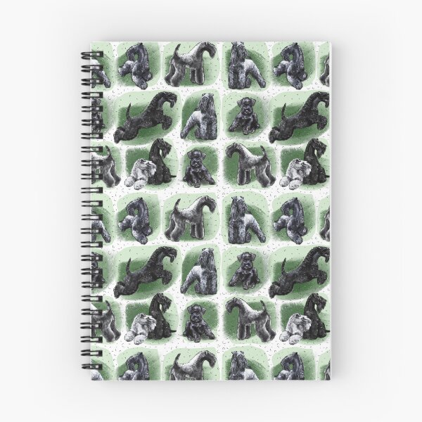 Item preview, kerry blue terrier drawing pattern dog blue terrier breed on a green background designed and sold by TinaPolyak.