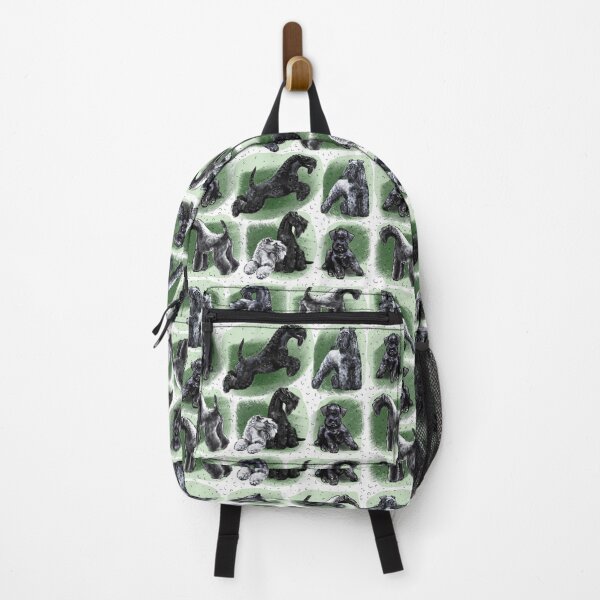 Item preview, kerry blue terrier drawing pattern dog blue terrier breed on a green background designed and sold by TinaPolyak.