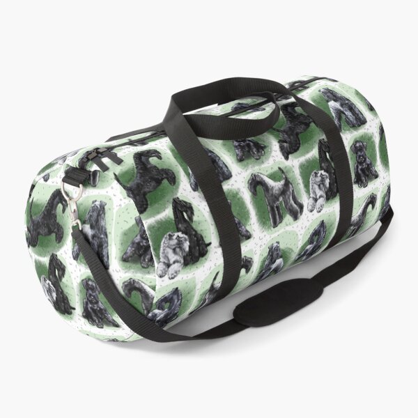 Item preview, kerry blue terrier drawing pattern dog blue terrier breed on a green background designed and sold by TinaPolyak.