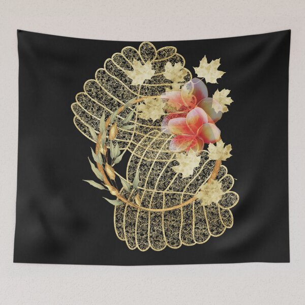 Item preview, Delicate gold leaf and flower abstract design designed and sold by Areashor.
