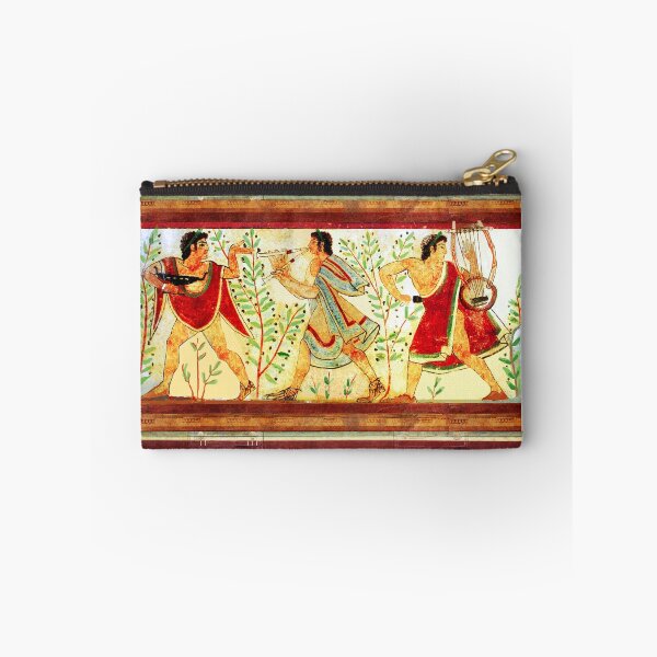 Item preview, ETRUSCAN DANCERS AND MUSICIANS WITH LYRA AND AULOS Antique Tarquinia Fresco designed and sold by BulganLumini.