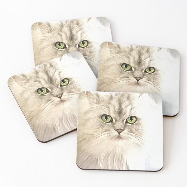 Item preview, White cat with green eyes cute feline cat lovers designed and sold by BestDesign87.