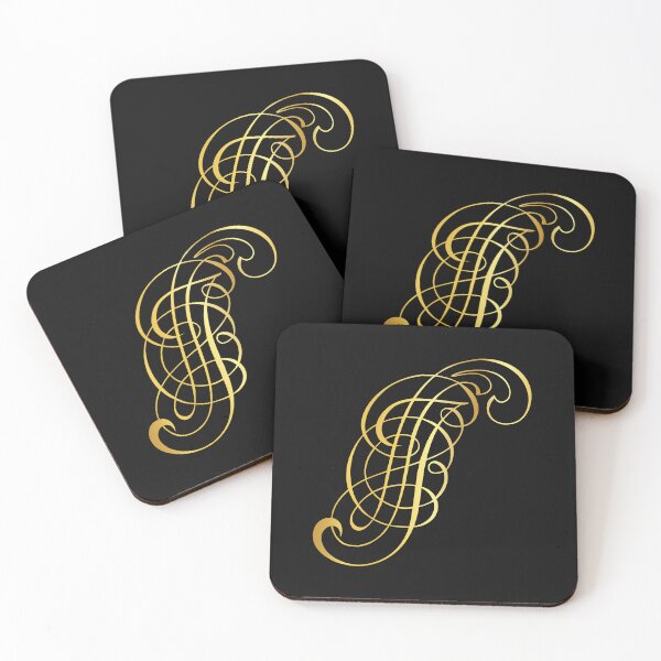 Item preview, Ornamental Letter J, Golden Monogram, Gold Monogram Ornament designed and sold by PROMEN Creativity.