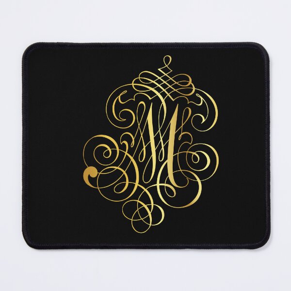 Item preview, Ornamental Letter M, Golden Monogram, Gold Monogram Ornament designed and sold by PROMEN Creativity.