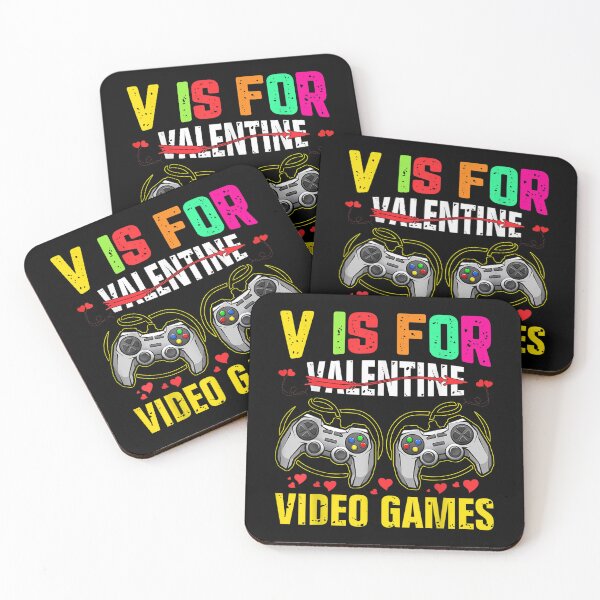 Item preview, V Is For Video Games Funny Valentines Day Gamer Boys Men  designed and sold by bessiey23.
