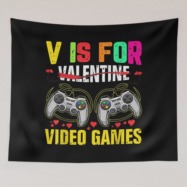 Item preview, V Is For Video Games Funny Valentines Day Gamer Boys Men  designed and sold by bessiey23.
