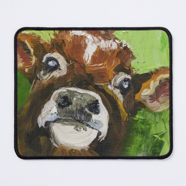 Item preview, Calf On a Green Background Oil Painting Print designed and sold by NatalyMak.