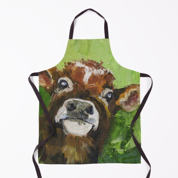 Item preview, Calf On a Green Background Oil Painting Print designed and sold by NatalyMak.
