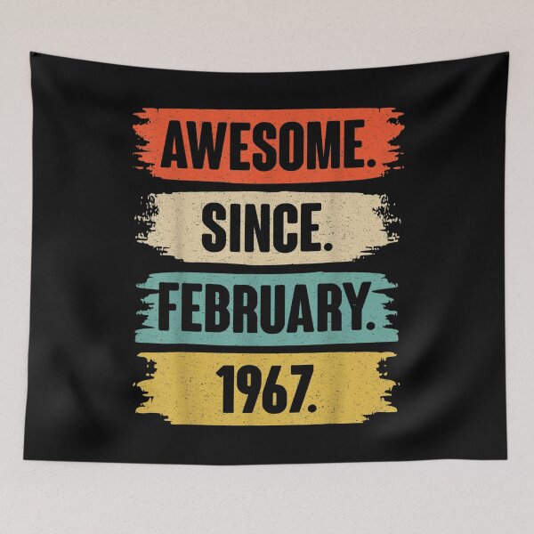 Item preview, 55 Year Old Gift Awesome Since February 1967 55th Birthday  designed and sold by bessiey23.