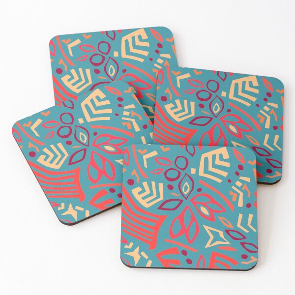 Item preview, Powerdance Reds on Soft Teal Repeat 5748 designed and sold by Art in My Loft.