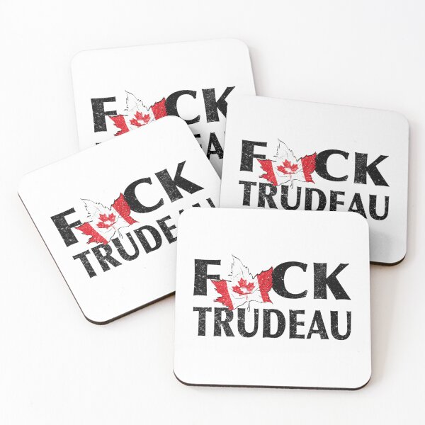 Item preview, Fck Trudeau Maple Leaf Bandera de Canadá Diseño negro apenado Vintage designed and sold by mtnapparel8899.