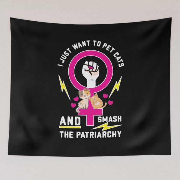 Item preview, Pet Cats And Smash The Patriarchy Feminist Quote designed and sold by Betsytiptoe.