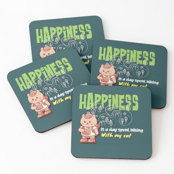 Item preview, The Happiness is a day spent hiking with my cat - cat lover classic t shirt designed and sold by Viragiaroutfit.