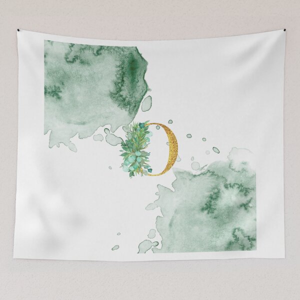 Item preview, Green Watercolor and Gold Glitter Letter O Monogram Pillow designed and sold by adriana-holmes.
