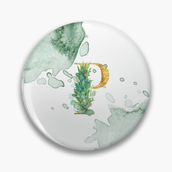 Item preview, Green Watercolor and Gold Glitter Letter P Monogram Pillow designed and sold by adriana-holmes.